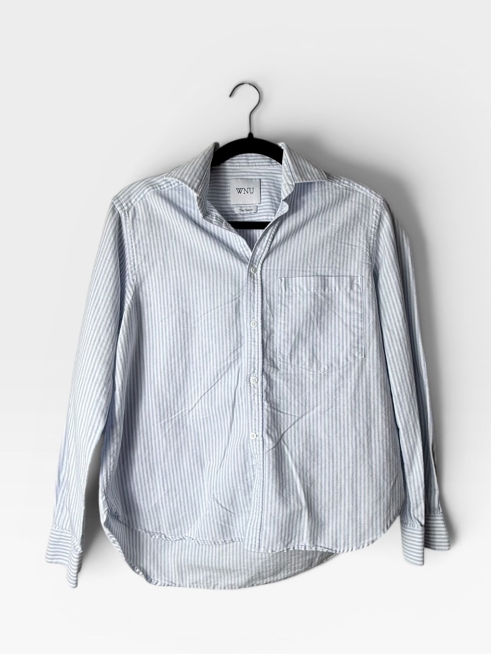 WNU With Nothing Underneath Classic Button Down Size 8 Striped Pocket (T)
